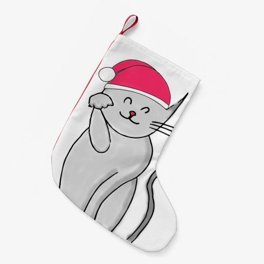 Lucky Cat Kerstmis stoppen Kleine Kerstsok (Voorkant (Hangend))