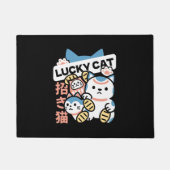 Lucky Cat Kunst – Maneki Neko met gouden munt Deurmat (Voorkant)