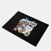 Lucky Cat Kunst – Maneki Neko met gouden munt Deurmat (Schuin)