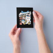 Lucky Cat Kunst – Maneki Neko met Gouden Munt Flyer (Hand)