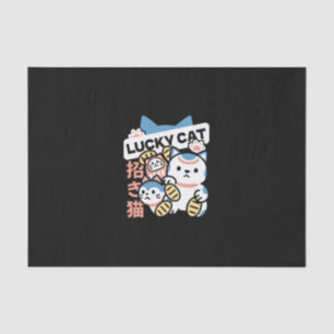 Lucky Cat Kunst – Maneki Neko met Gouden Munt Tissuepapier