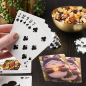 Lucky Cat lacht met een ster Pokerkaarten (Insitu)