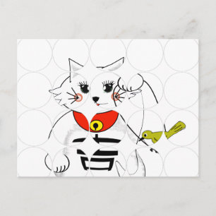 Lucky Cat-Maneki Neko - Becelling Briefkaart