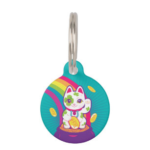 Lucky Cat Maneki Neko Good Luck Pot of Gold Huisdierpenning