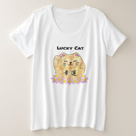 Lucky Cat (Maneki Neko) Grote Maat T-shirt