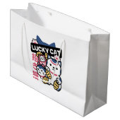 Lucky Cat Maneki Neko – Japanese Fortune Cat  Groot Cadeauzakje (Voorkant Gekanteld)