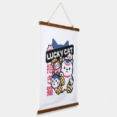 Lucky Cat Maneki Neko – Japanese Fortune Cat  Hangend Wandkleed (Gebogen)