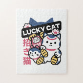 Lucky Cat Maneki Neko – Japanese Fortune Cat  Legpuzzel (Verticaal)
