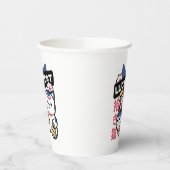 Lucky Cat Maneki Neko – Japanese Fortune Cat  Papieren Bekers (Links)