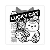 Lucky Cat Maneki Neko – Japanese Fortune Cat  Rubberstempel (Afrduk)