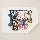 Lucky Cat Maneki Neko – Japanese Fortune Cat  Sherpa Deken (Voorkant (horizontaal))