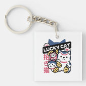 Lucky Cat Maneki Neko – Japanese Fortune Cat  Sleutelhanger (voorkant)