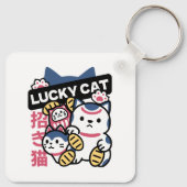 Lucky Cat Maneki Neko – Japanese Fortune Cat Sleutelhanger (Achterkant)