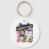 Lucky Cat Maneki Neko – Japanese Fortune Cat  Sleutelhanger (Achterkant)