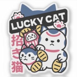Lucky Cat Maneki Neko – Japanese Fortune Cat  Sticker