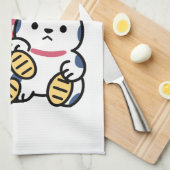 Lucky Cat Maneki Neko – Japanese Fortune Cat Theedoek (Quarter Fold)