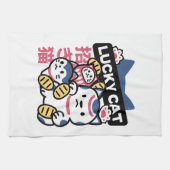 Lucky Cat Maneki Neko – Japanese Fortune Cat Theedoek (Horizontaal)