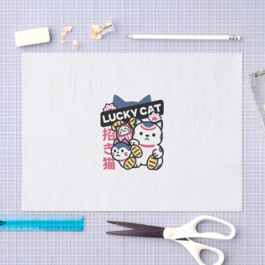 Lucky Cat Maneki Neko – Japanese Fortune Cat  Tissuepapier (Craft)