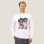 Lucky Cat Maneki Neko – Japanese Fortune Cat  Tri-Blend Shirt (Voorkant)