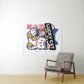 Lucky Cat Maneki Neko – Japanese Fortune Cat  Wandkleed (In Situ (horizontaal))