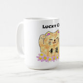 Lucky Cat (Maneki Neko) - "Lucky Cat" Koffiemok (Voorkant links)