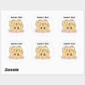 Lucky Cat (Maneki Neko) - "Lucky Cat" Ronde Sticker (Vel)