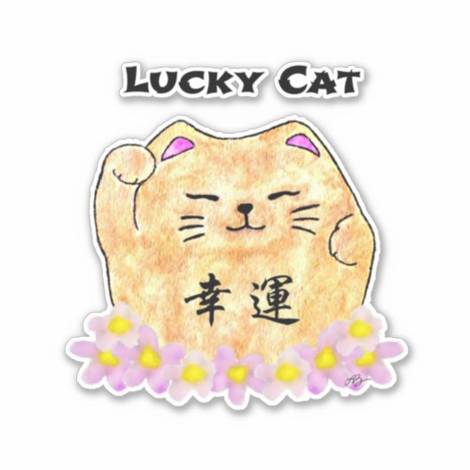 Lucky Cat (Maneki Neko) - "Lucky Cat" Sticker (Voorkant)