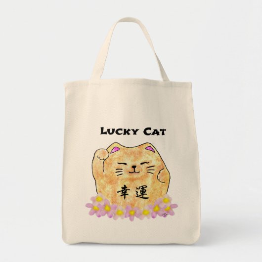 Lucky Cat (Maneki Neko) - "Lucky Cat" Tote Bag (Voorkant)