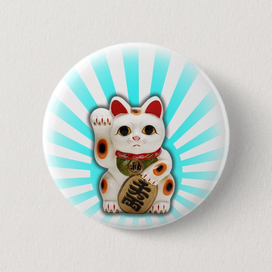 Lucky Cat (Maneki-neko) Ronde Button 5,7 Cm (Voorkant)