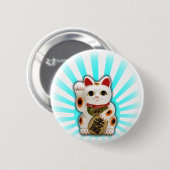 Lucky Cat (Maneki-neko) Ronde Button 5,7 Cm (Voorkant /achterkant)