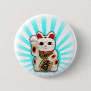 Lucky Cat (Maneki-neko) Ronde Button 5,7 Cm