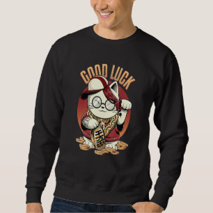 Lucky Cat Maneki Neko Sad Aesthetic Edgy Streetwea Trui