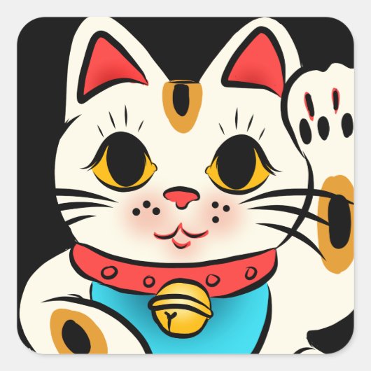 Lucky cat Maneki Neko stickers (Voorkant)