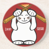 Lucky Cat-Maneki Neko - sushi. Onderzetters (Voorkant)