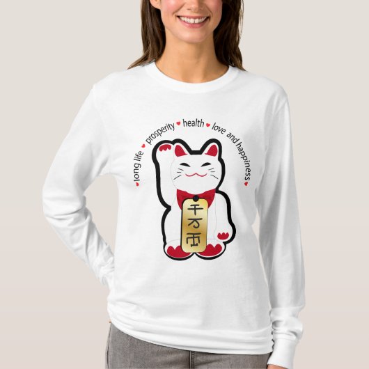 Lucky Cat - Maneki Neko T-shirt (Voorkant)