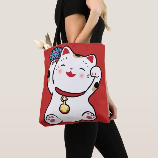 Lucky Cat Maneki Neko Tas (Dichtbij)