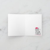 Lucky Cat Merry Kerstmis en veel geluk Feestdagen Kaart (Binnen)