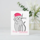 Lucky Cat Merry Kerstmis en veel geluk Feestdagenkaart (Staand voorkant)