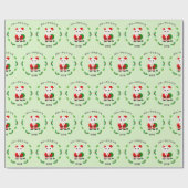 Lucky Cat met kerstmis Cadeaupapier (Vlak)