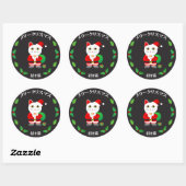 Lucky Cat met kerstmis Ronde Sticker (Vel)