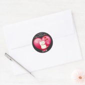 Lucky Cat met Love Ronde Sticker (Envelop)
