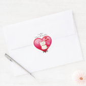 Lucky Cat met Love Ronde Sticker (Envelop)