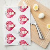 Lucky Cat met Love Theedoek (Quarter Fold)