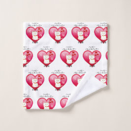 Lucky Cat met Love Washandje