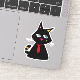 Lucky Cat met stropdas Doodle Sticker