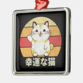 Lucky cat metalen ornament (Links)