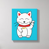 Lucky Cat Minimalist Art Canvas Print (Voorkant)