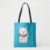 Lucky Cat Modern Art Gepersonaliseerde Canvas tas (Voorkant)