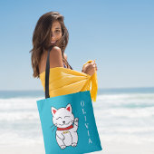 Lucky Cat Modern Art Gepersonaliseerde Canvas tas
