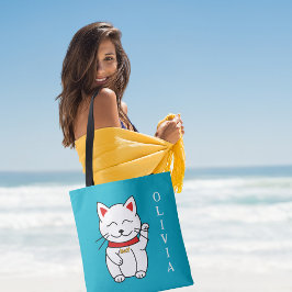 Lucky Cat Modern Art Gepersonaliseerde Canvas tas